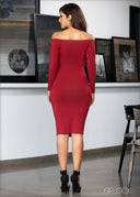 Off The Shoulder Midi Dress - EWC1221