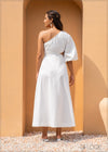 One Shoulder Puff Sleeve Dress - 170223