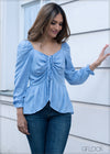 Floral Ruched Front Top - 2304