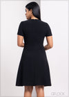A Line Short Sleeve Midi Dress - 0705
