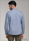 Printed Chinese Collar Long Sleeve Shirt - 090423 - 08