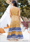 Tiered Border Print Dress - 1401