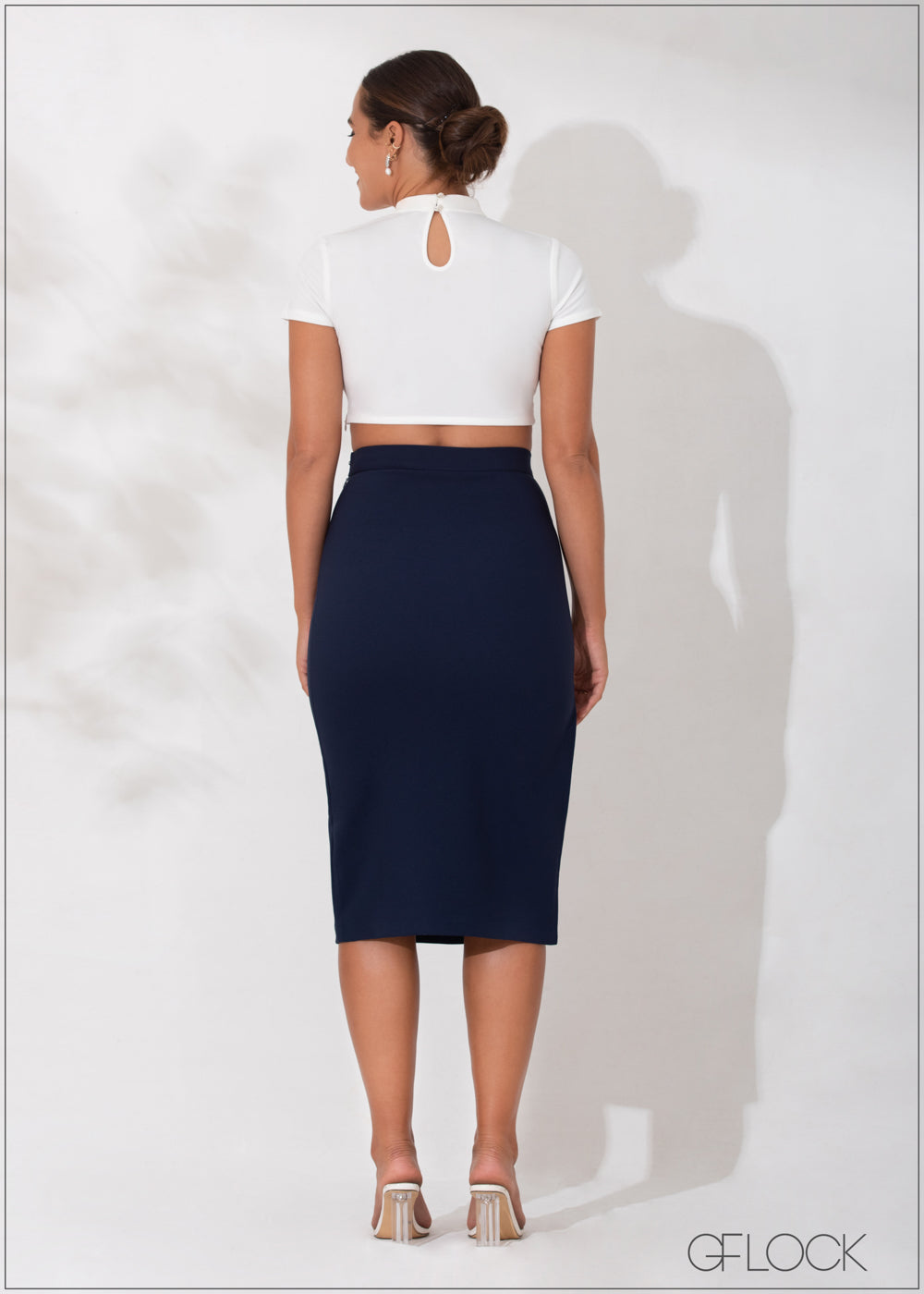 Side Slit Midi Skirt - 090123