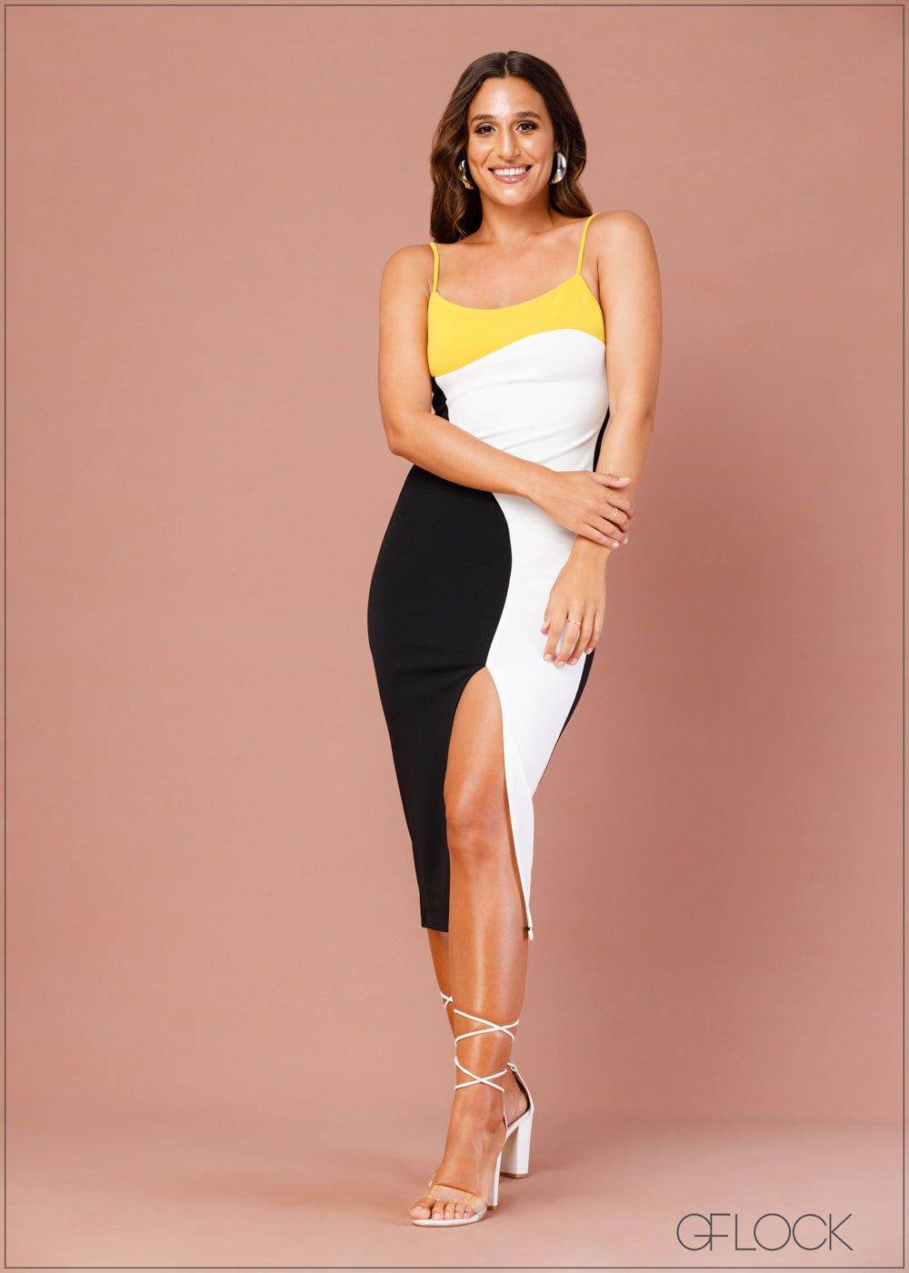 Color Block Bodycon Dress - 071222