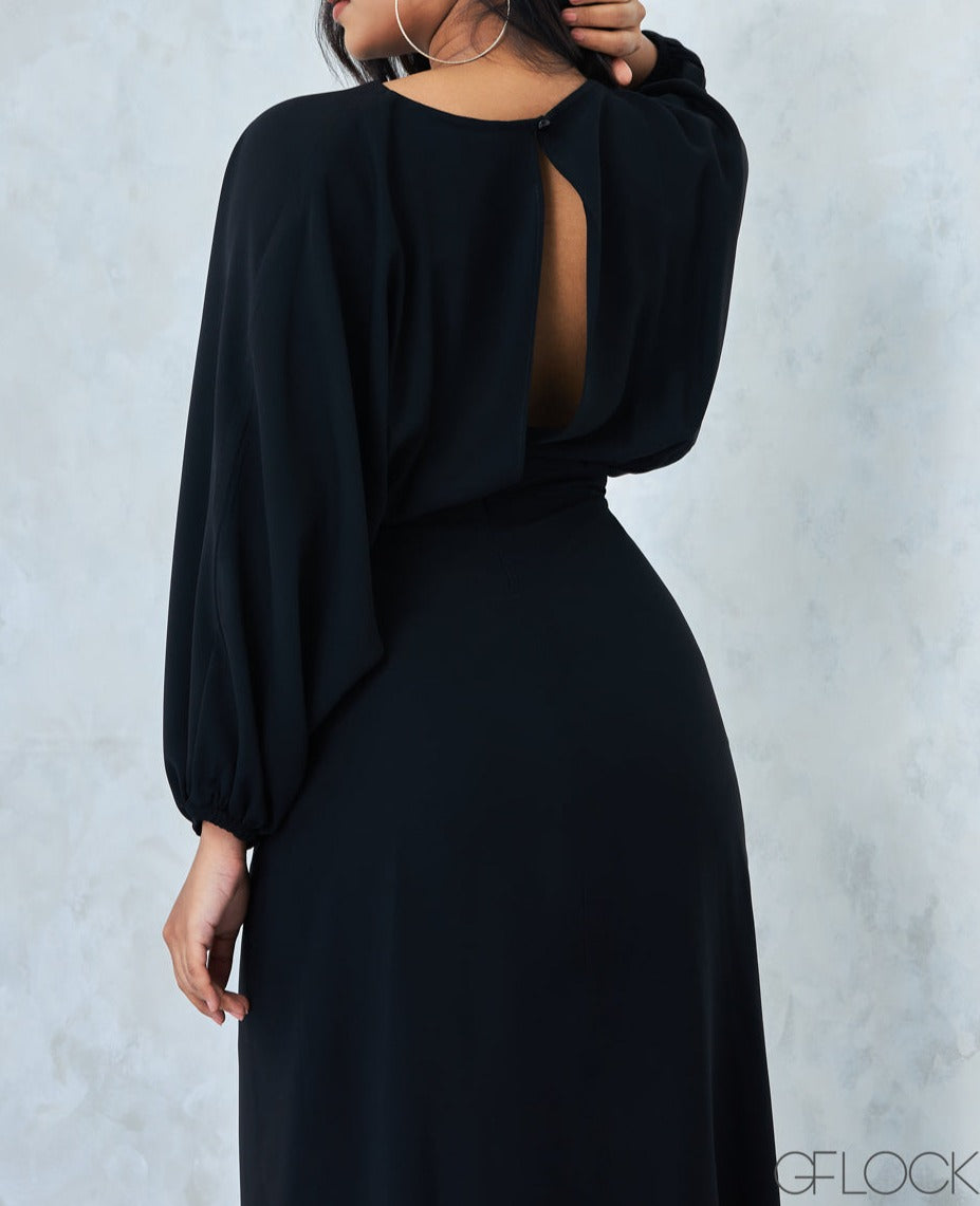 Back Cut Open Detail Dress - 2507