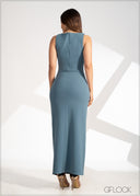 Front Slit Maxi Dress - 230323