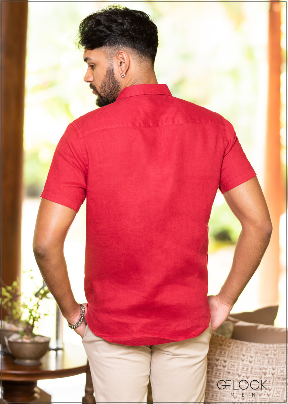 Short Sleeve Linen Shirt - 081222