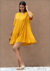 Ruffle Sleeve Crinkle Dress - 1406