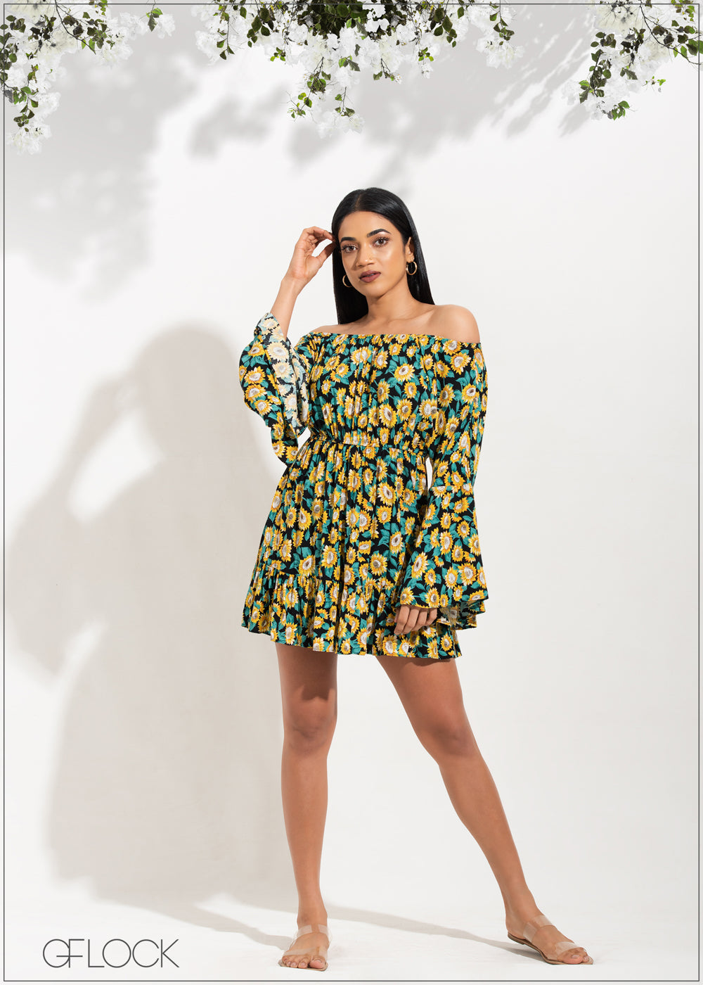 Sunflower Print Dress - 2805