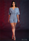 Two Toned  Batwing Romper - EVE112021