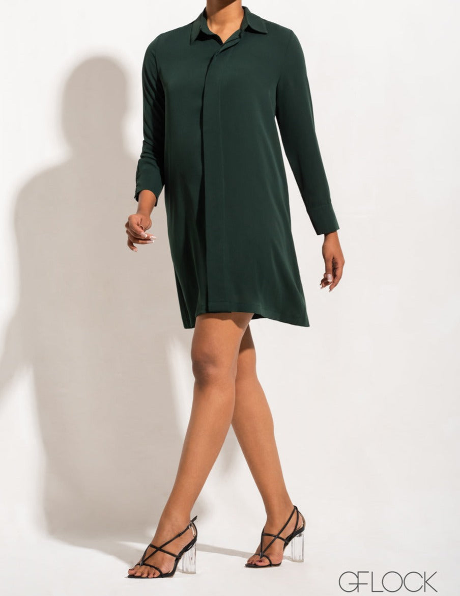 Long Sleeve Shirt Dress - 241022