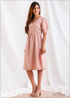 Dress with Embroidered Belt - Linen 2501