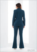 Ankle Slit Detail Bootleg Pant - Short Length - 110423