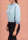 Top With Embroidered Cuff - 1803