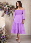 Shirred Tiered Midi Dress - 0701