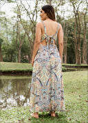 Back Tie Up Maxi Dress - 130323