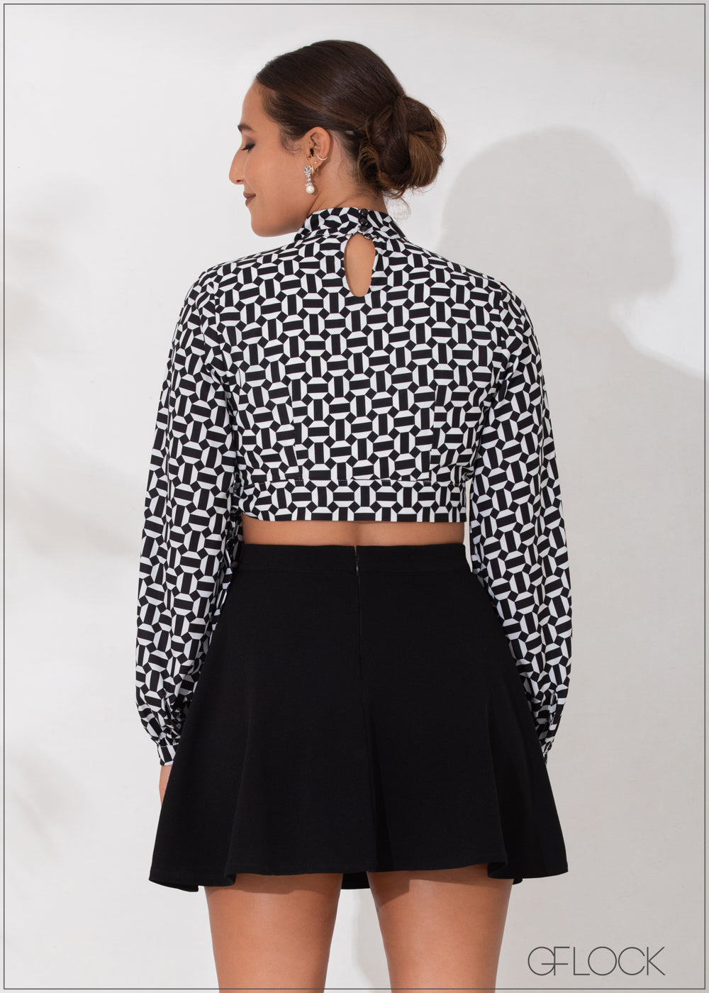 Mock-Wrap Tie Up Top - 090123