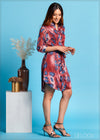 Curve Hemmed Shirt Dress with Belt - Eve 312