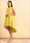 Waterfall Hem Linen Dress - 2105