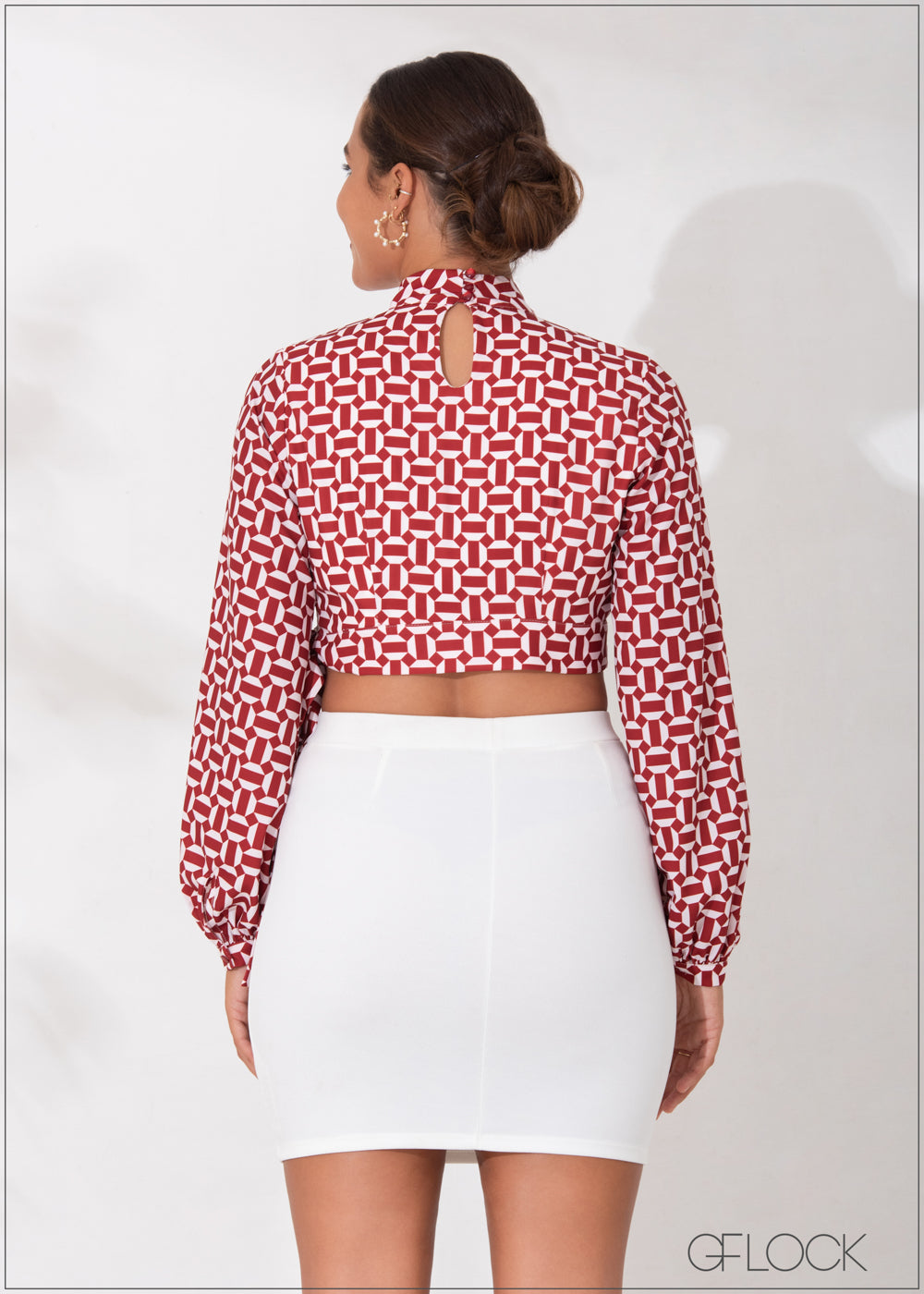 Mock-Wrap Tie Up Top - 090123