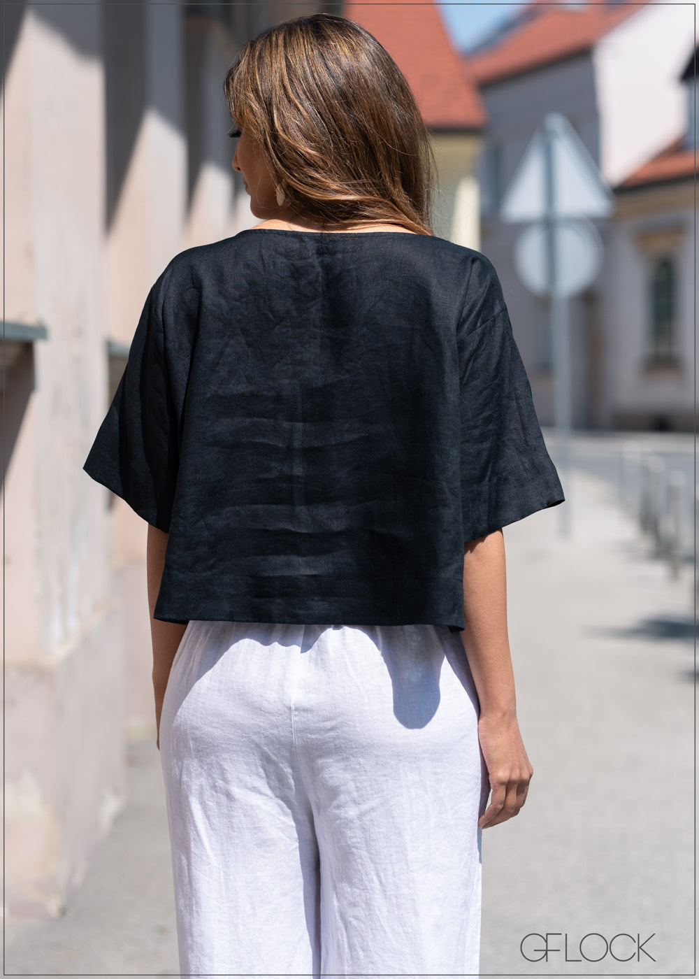 V-Neck Linen Top - 3004