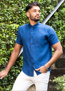 Short Sleeve Linen Shirt - 081222