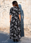 Midi Dress with Belt - 375