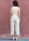 Mock Wrap Jumpsuit With Buckle - 383