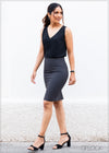 Sleeveless V Neck Top - 374