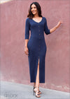 Mock Button Down Dress - 375