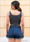 Ribbed Cropped Tank Top - 377