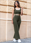 Ribbed Wide Leg Pant - 377