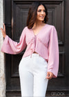 Front Tie Peplum Top - 376