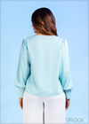 Long Sleeve Satin Top - 111222