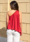 Ruffle Detail One Shoulder Top - 1203