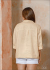 Collared Oversized Linen Top - 1908