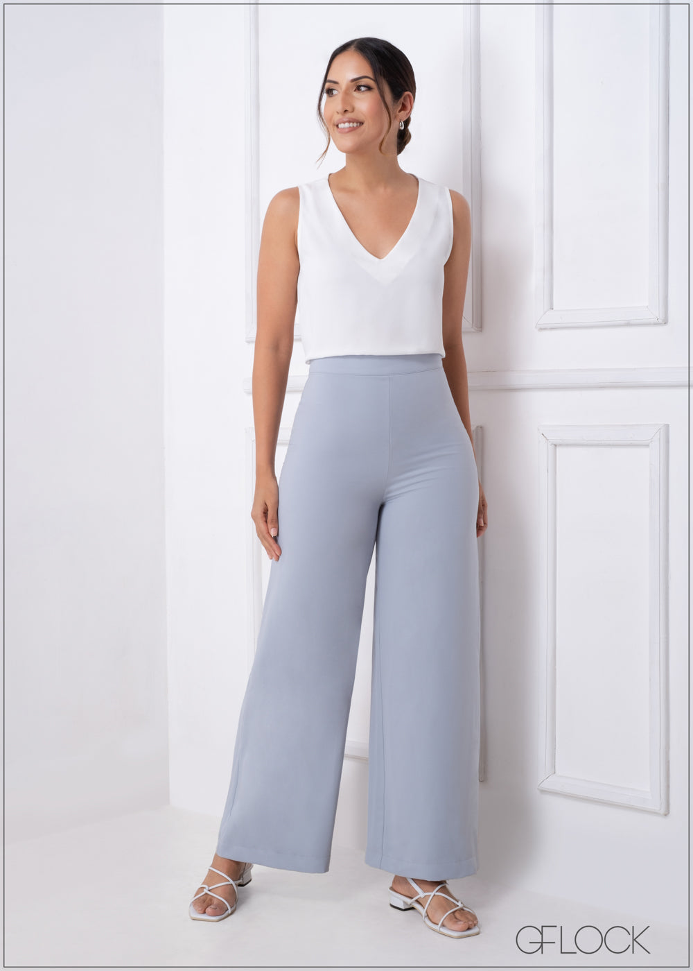Sleeveless V-Neck Top - 240223