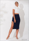 Side Slit Midi Skirt - 090123