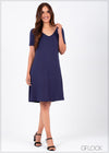 V-Neck Swing Dress - CB1221