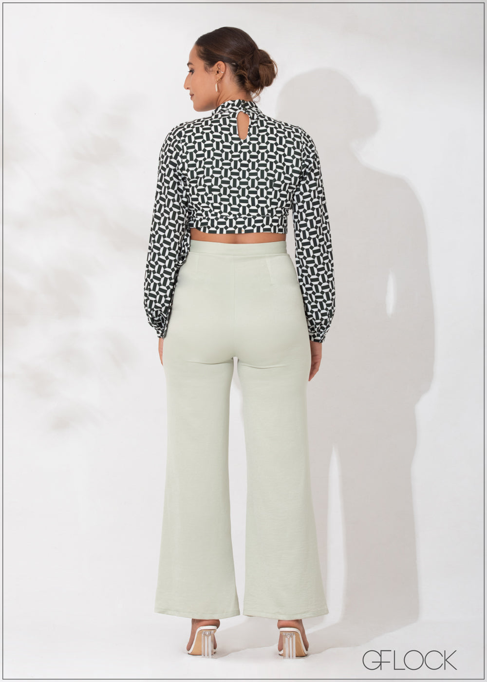 Mock-Wrap Tie Up Top - 090123