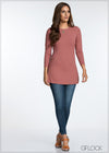 Long Sleeve Rib Top - GFLOCK.LK