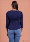 Square Neck Empire Waist Top - 1803