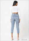 Moon Wash Crop Ripped Jean - 071122