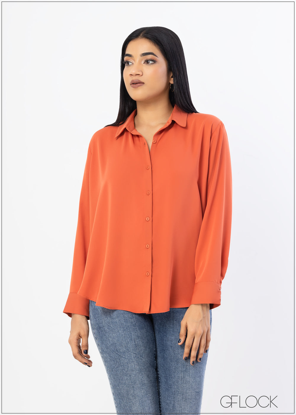 Oversized Button Down Shirt - 021222