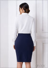 Basic High Waist Pencil Skirt - 240223