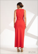 Front Slit Maxi Dress - 230323