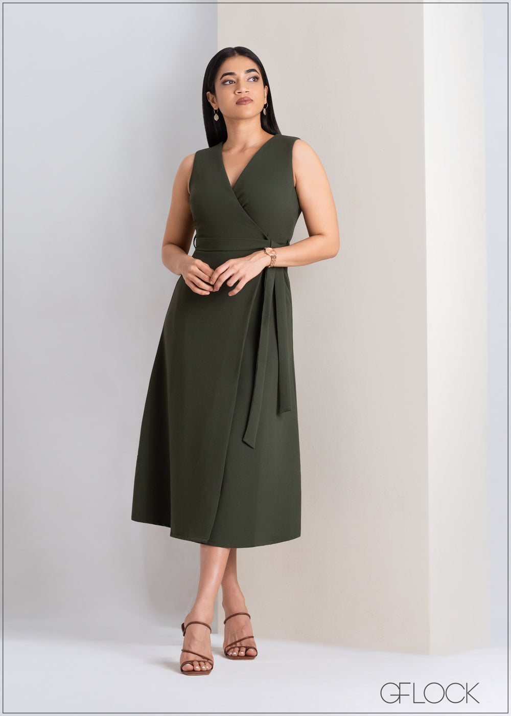 Sleeveless Wrap Dress - 311022