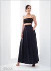 High Waisted Pleated Maxi Skirt - 110423