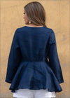 Empire Waist Flared Linen Top - 1004