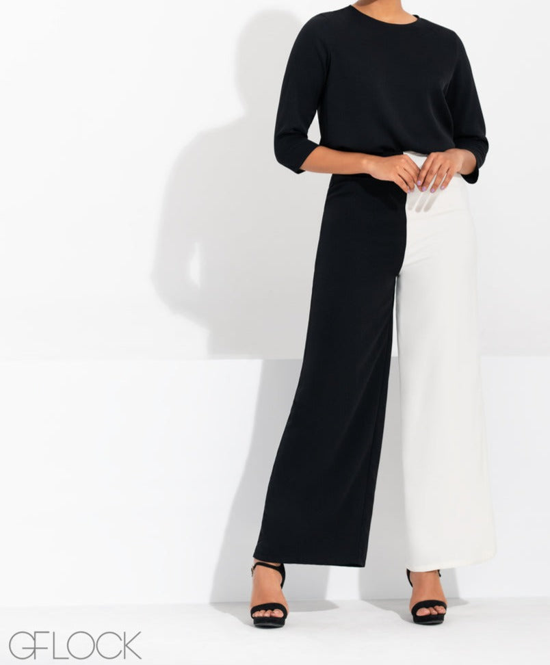 Two Toned Flare Leg Pant - 1204